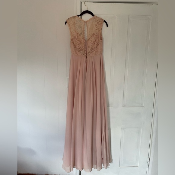 Mori Lee Lace Blush Pink Chiffon Bridesmaid/formal Dress - Picture 2 of 8